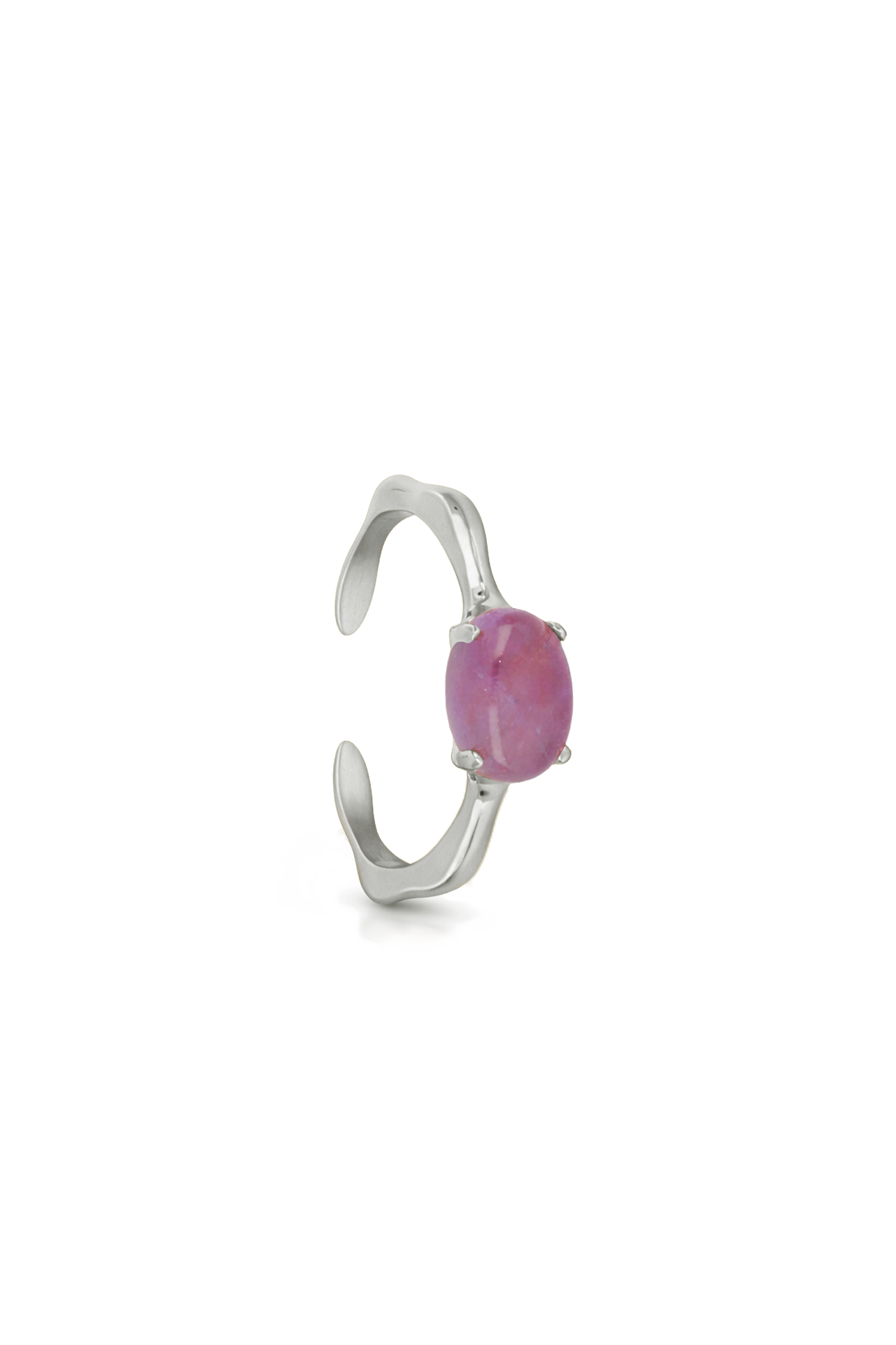ELVA AMETHYST STEEL RING
