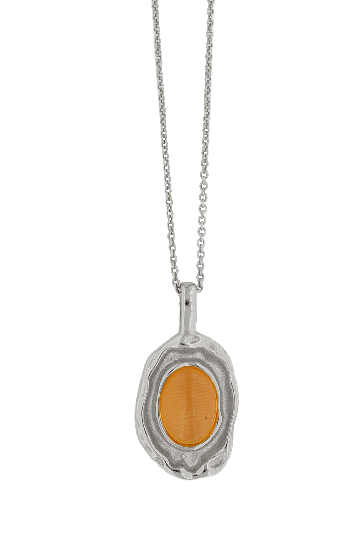 COLLAR BORA NARANJA PLATA