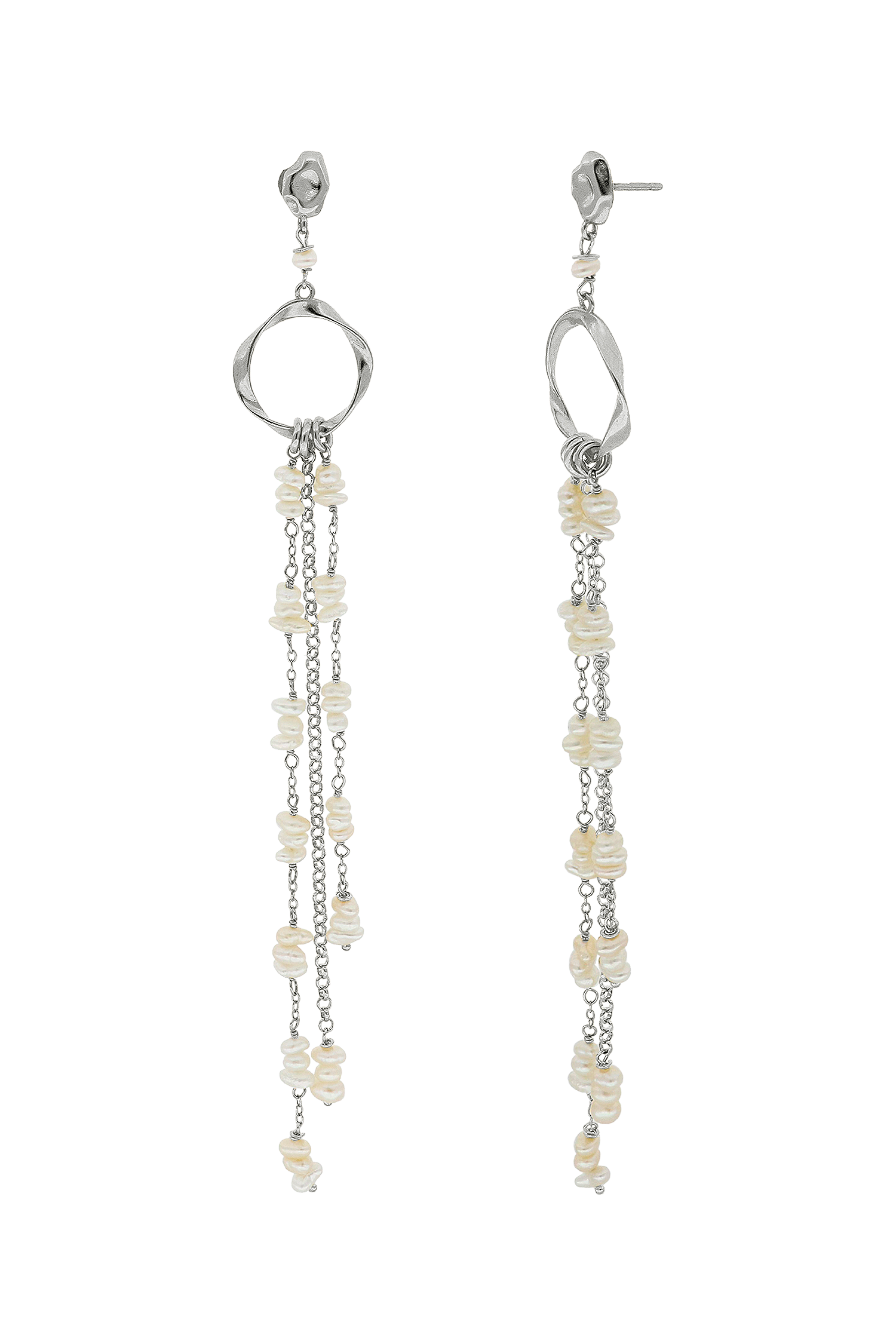PENDIENTES PERLINA PLATA