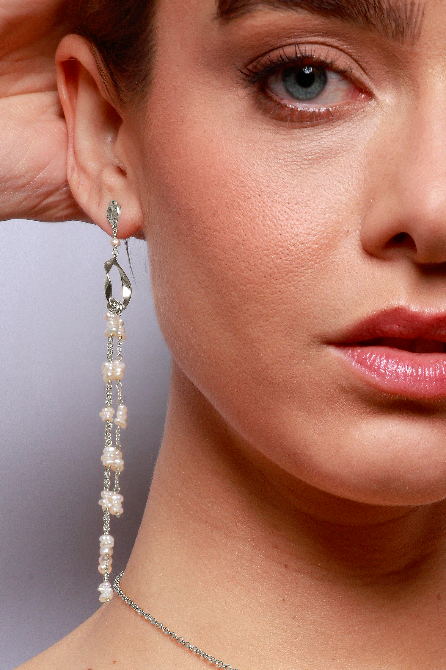 PENDIENTES PERLINA PLATA
