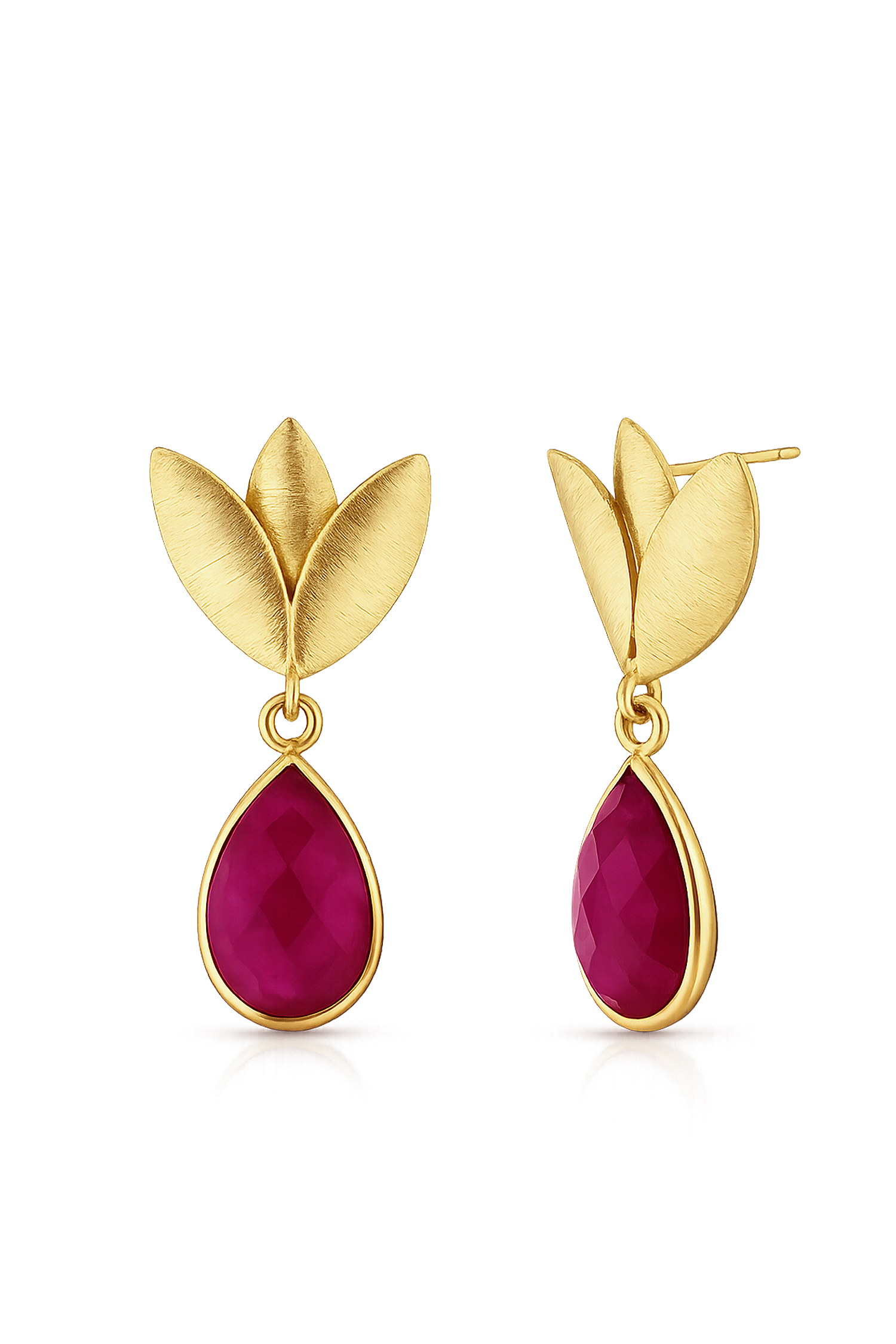 PENDIENTES PETALO CALCEDONIA FUCSIA