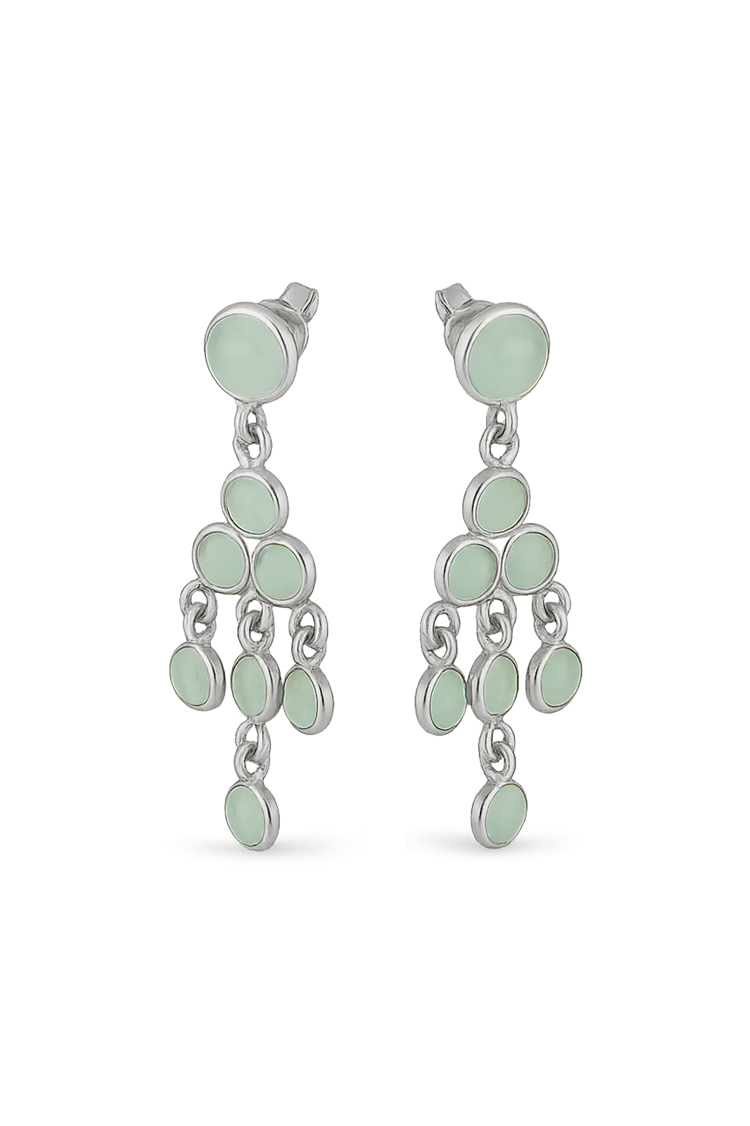 PENDIENTES MARLENE AQUA PLATA