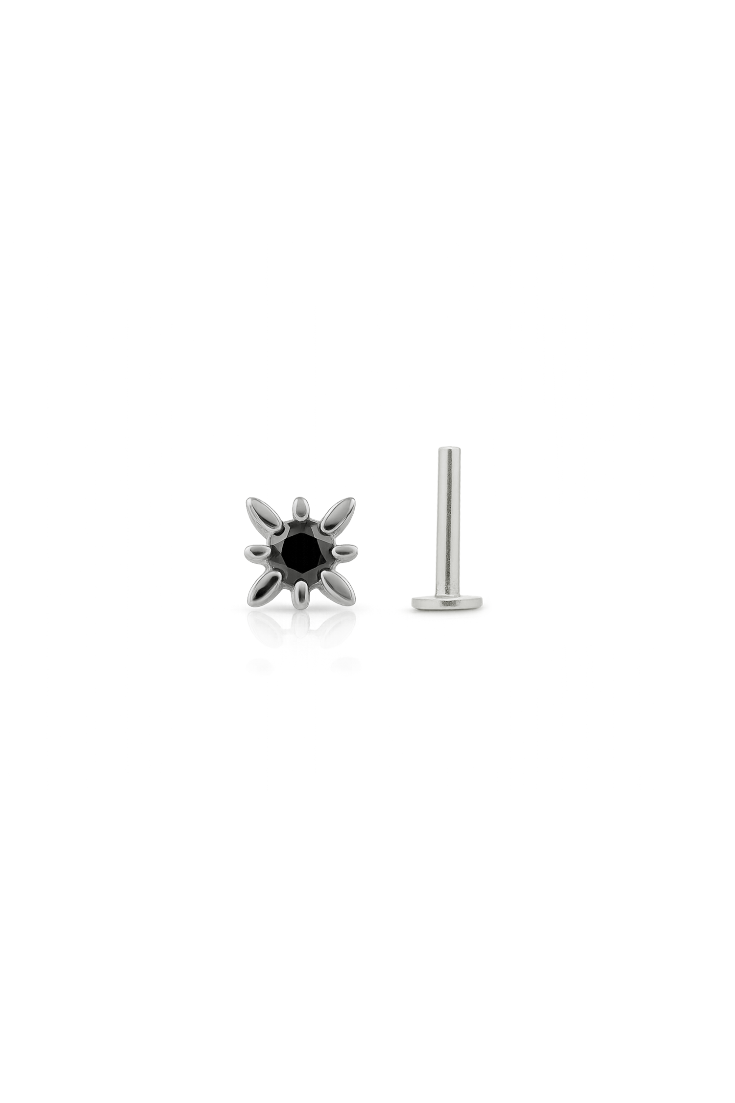 PIERCING LUMIÈRE NOIRE ARGENT
