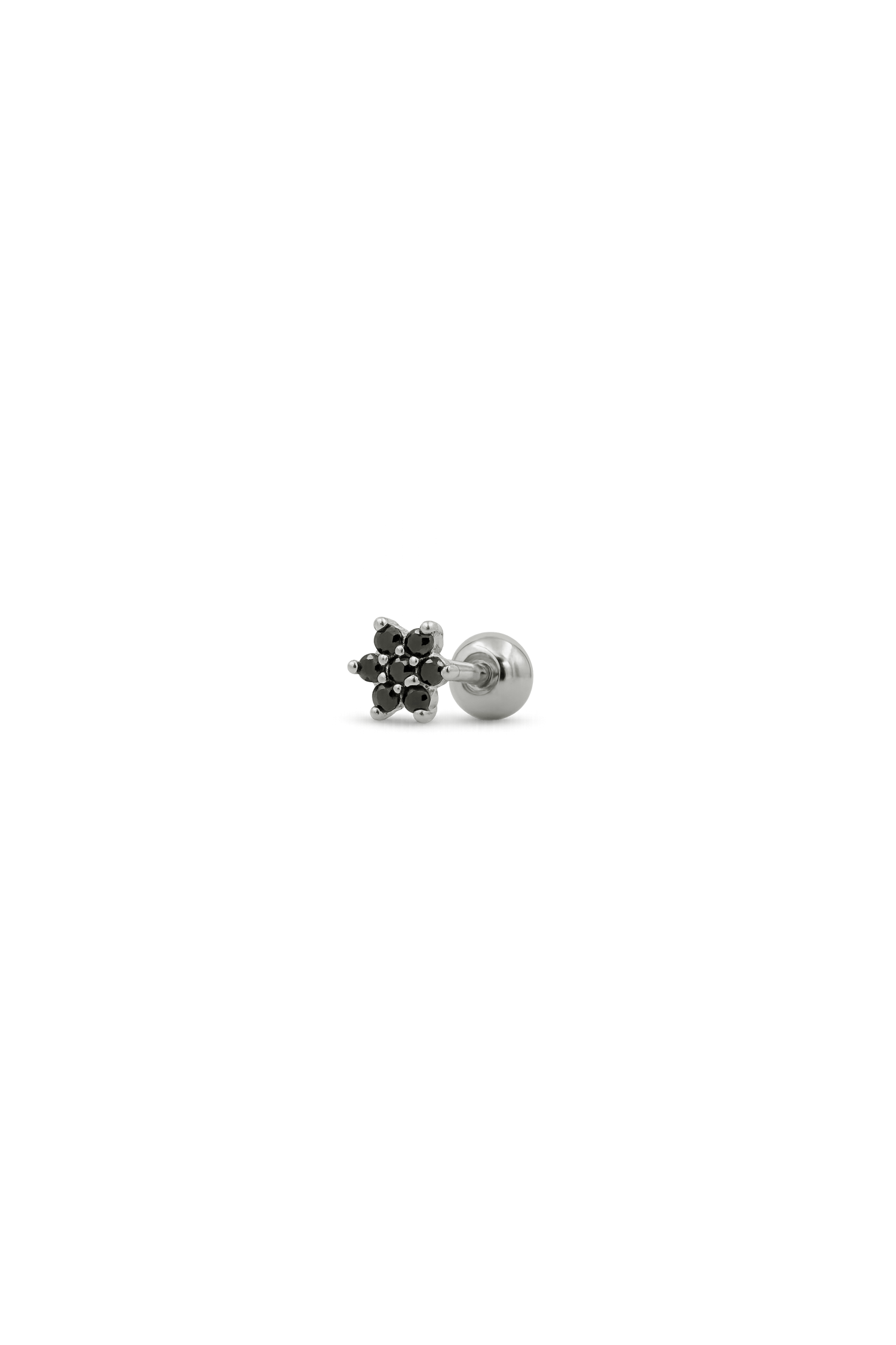 PIERCING IVY NEGRO PLATA