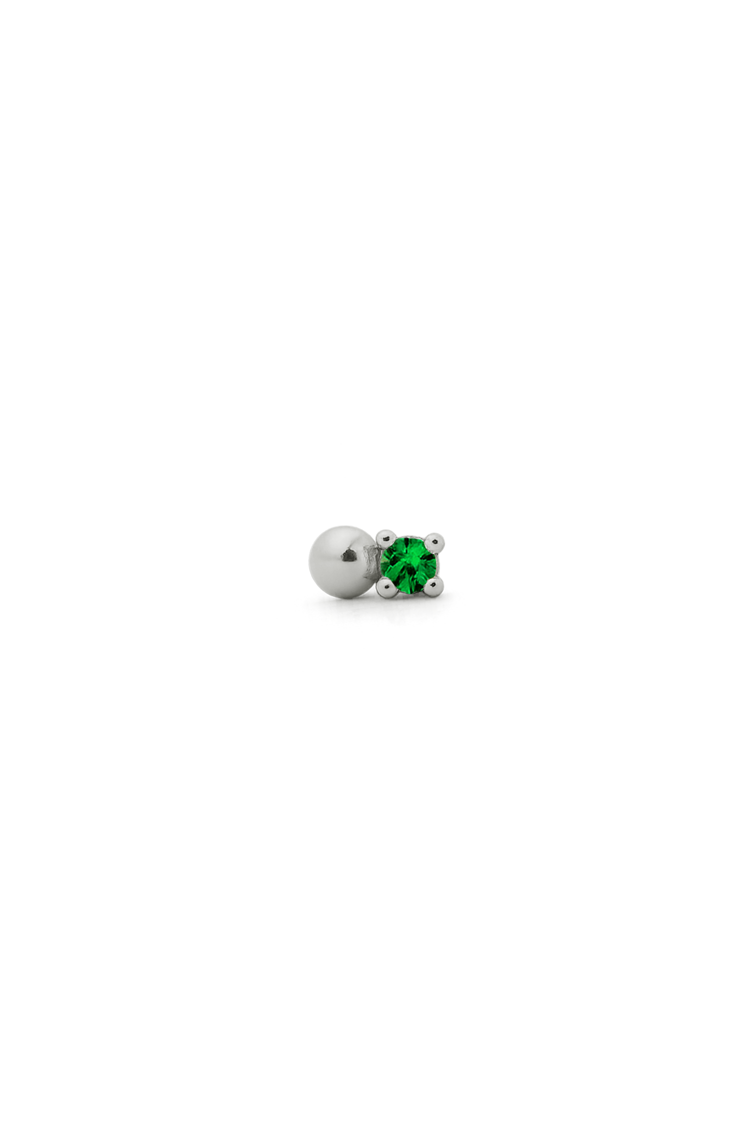 PIERCING NOVA VERDE PLATA