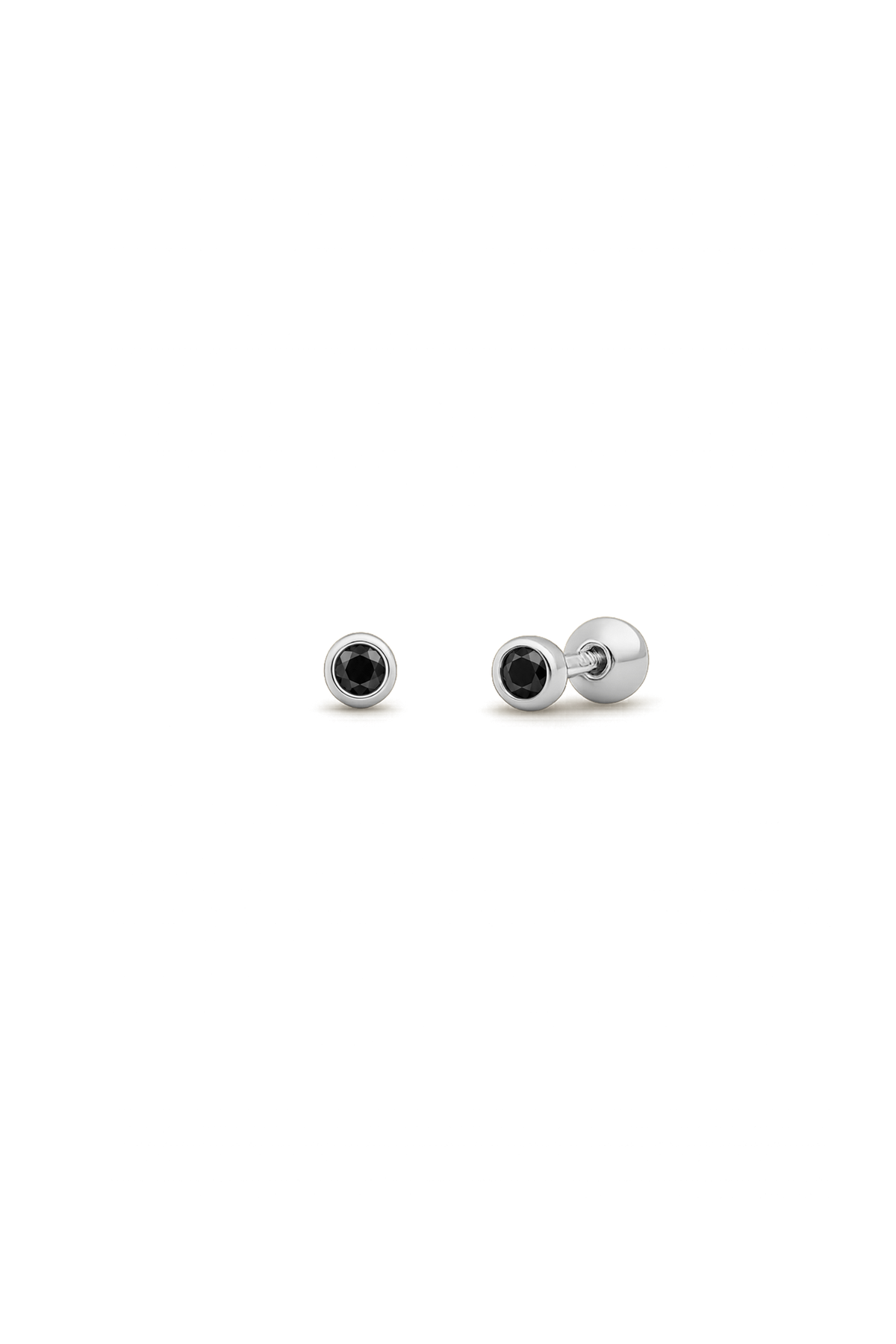 PIERCING EVI NEGRO PLATA