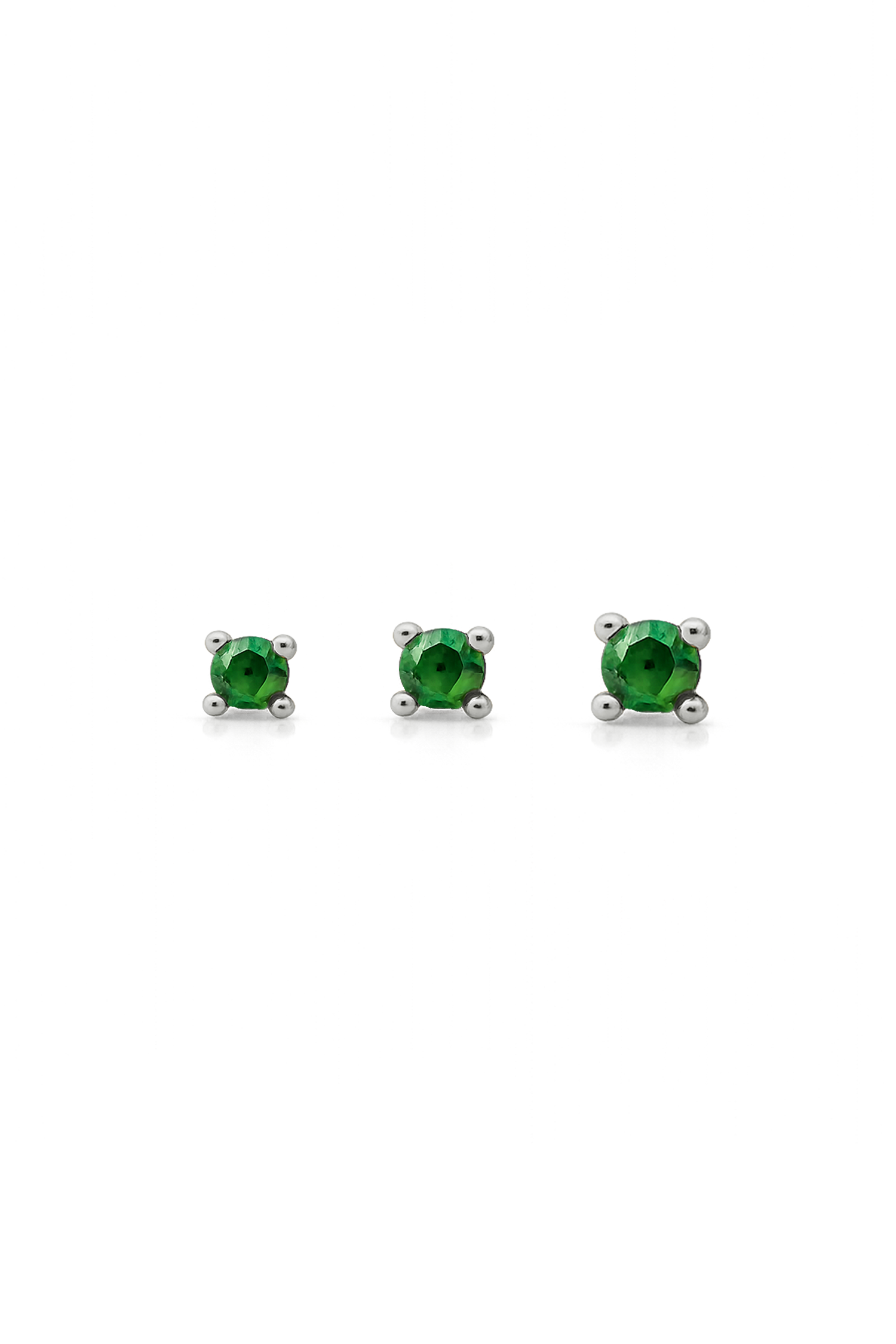 GREEN LYRE SILVER EARRING