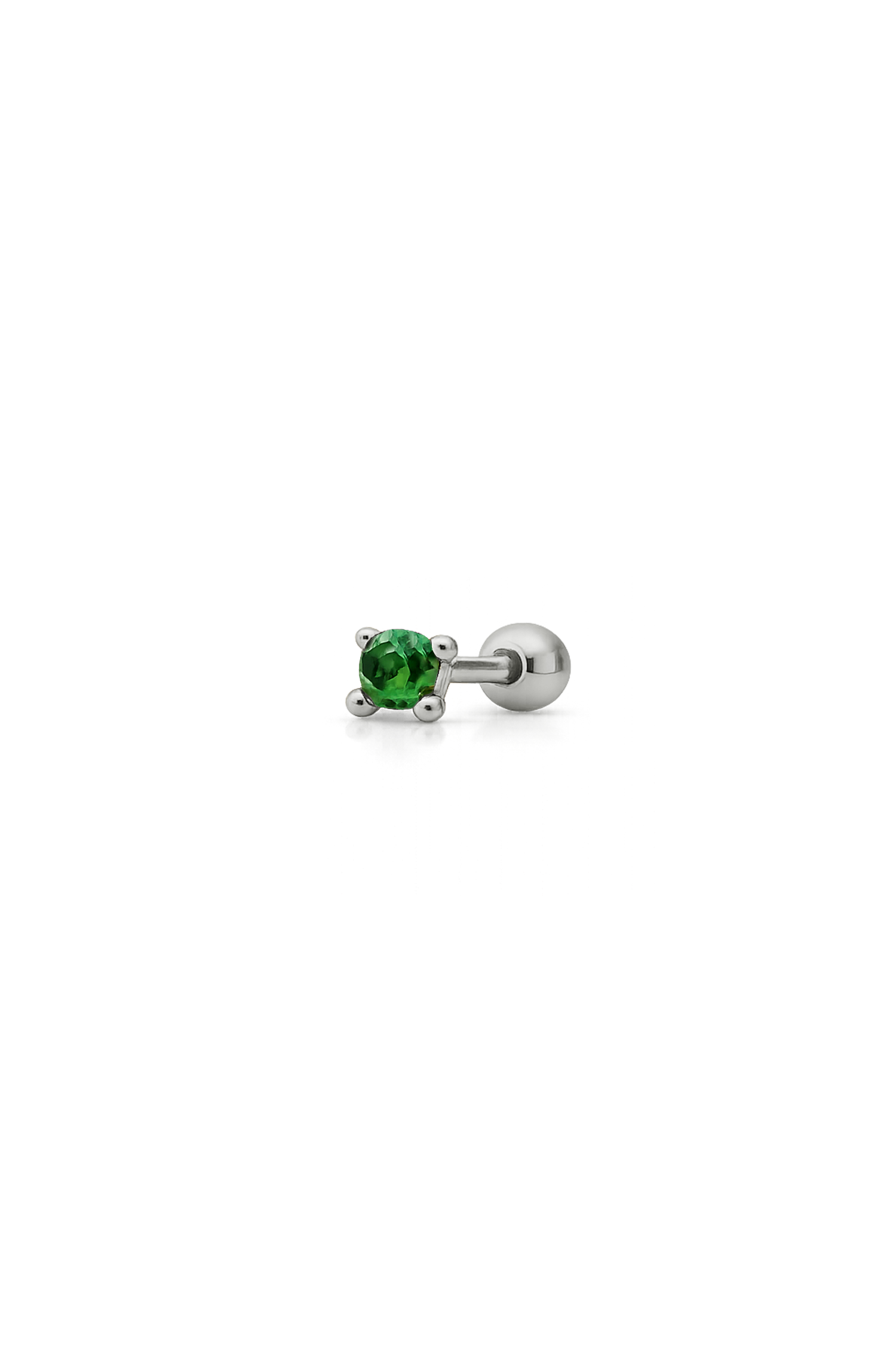 GREEN LYRE SILVER EARRING
