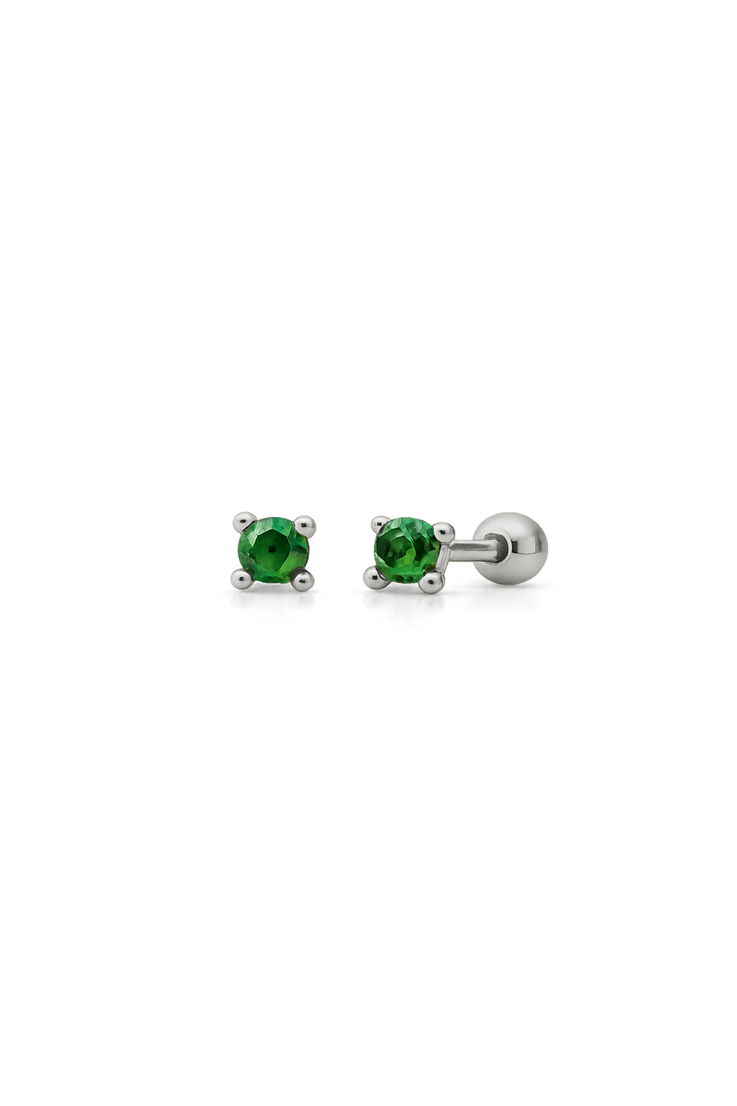 GREEN LYRE SILVER EARRING