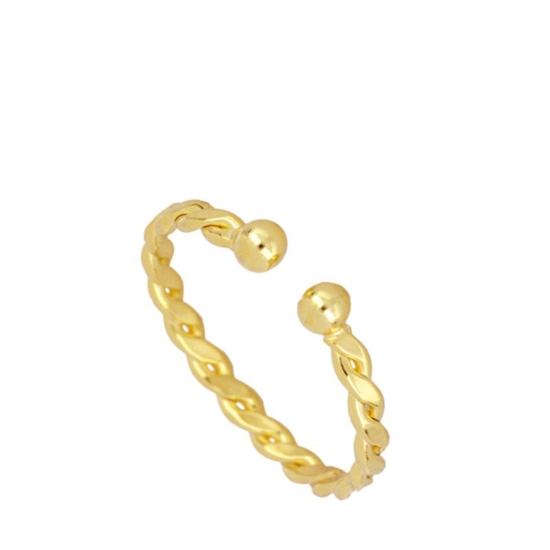 Spheres Twisted Gold Ring