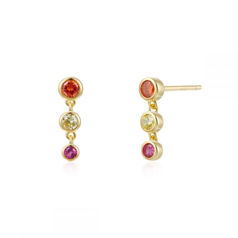 Multicolor Mica Gold Earring