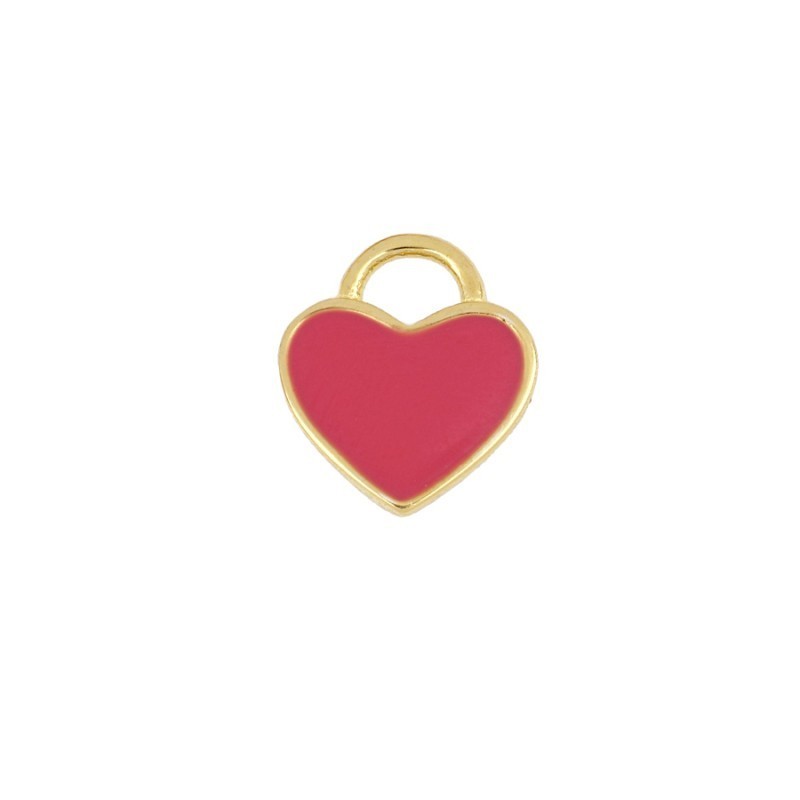 Fuchsia Heart Gold Charm