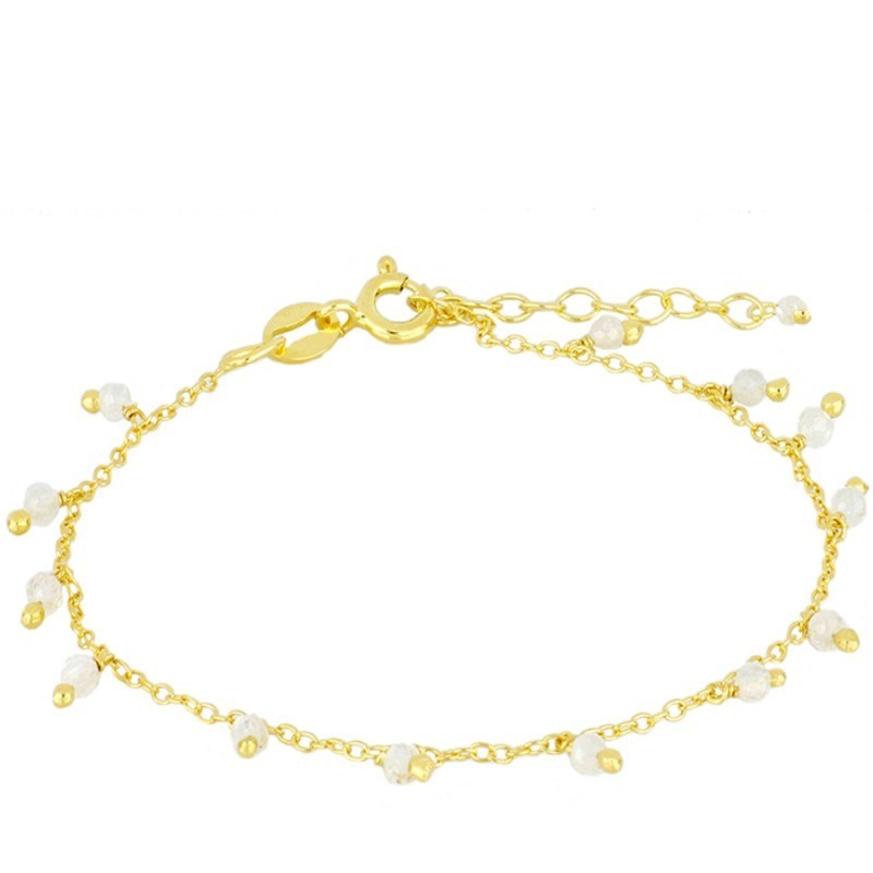 Tobillera Piedra Luna oro