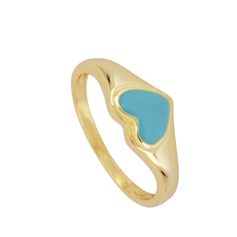 Turquoise Heart Gold Ring