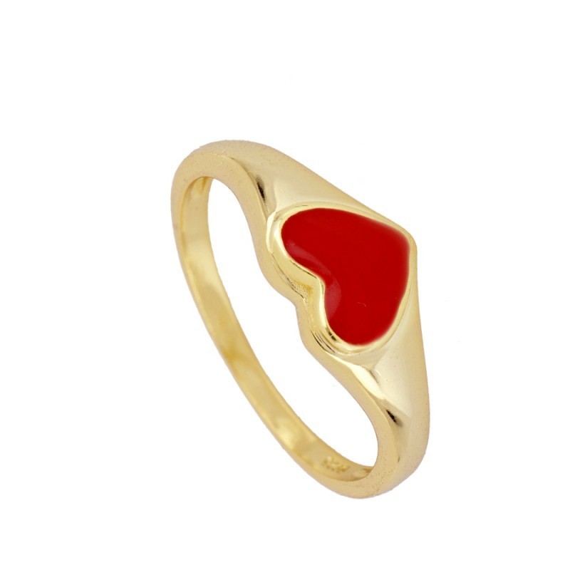 Red Heart Gold Ring