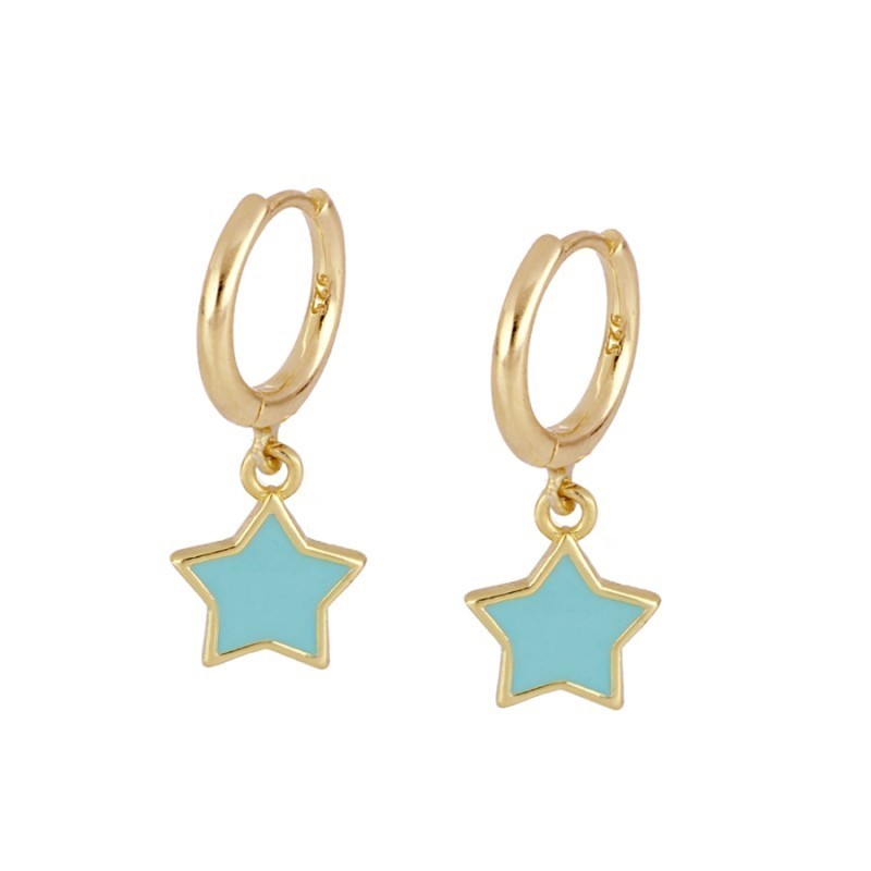 Turquoise Star Soleil Gold Earring