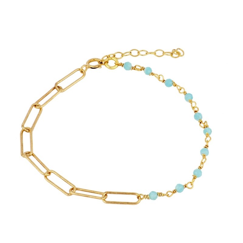 Amazonite Ibiza Gold Bracelet