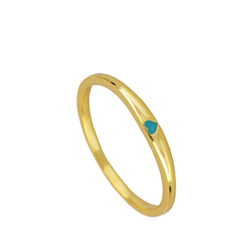 Turquoise Mini Heart Gold Ring