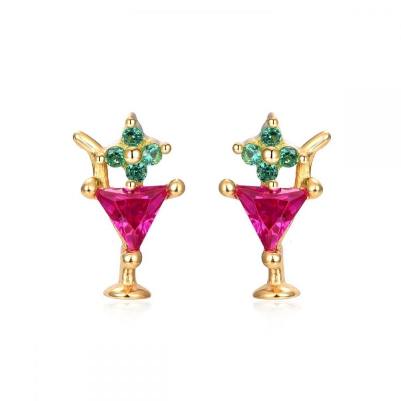 Cocktail Gold Earring