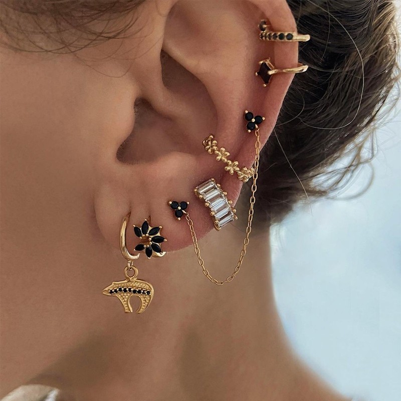 Black Garde Gold Earring 2