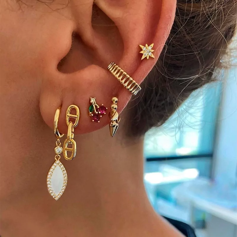 Ear Cuff Stripes Oro 2