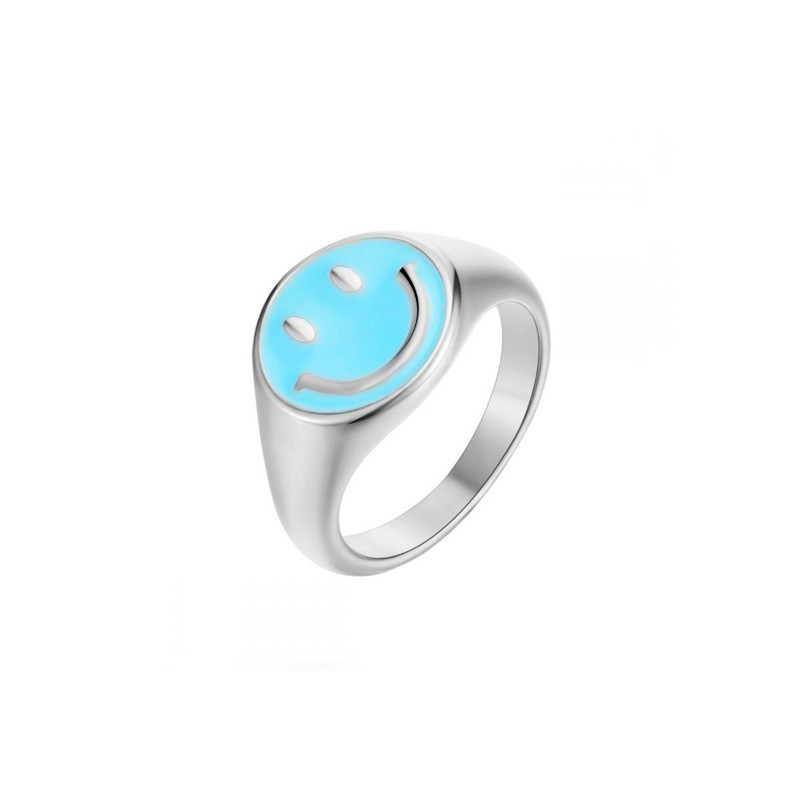Anillo Smiley Turquesa