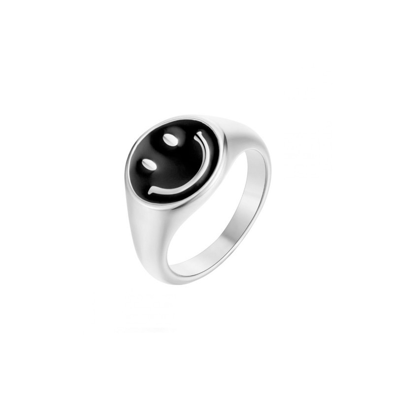 Anillo Smiley Negro