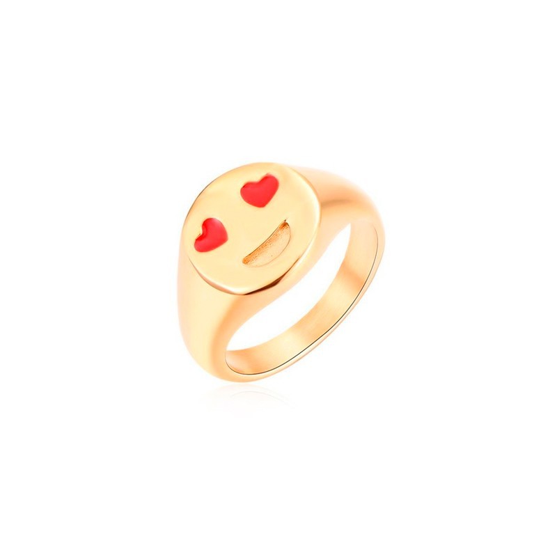 Love Smiley Gold Ring