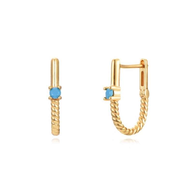 Pendiente Cote Turquesa Oro