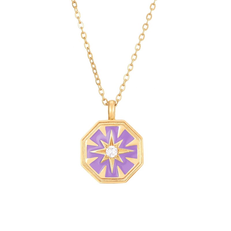 Lavender Glow Gold Necklace