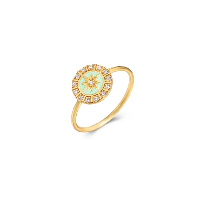 Mint Glow Gold Ring