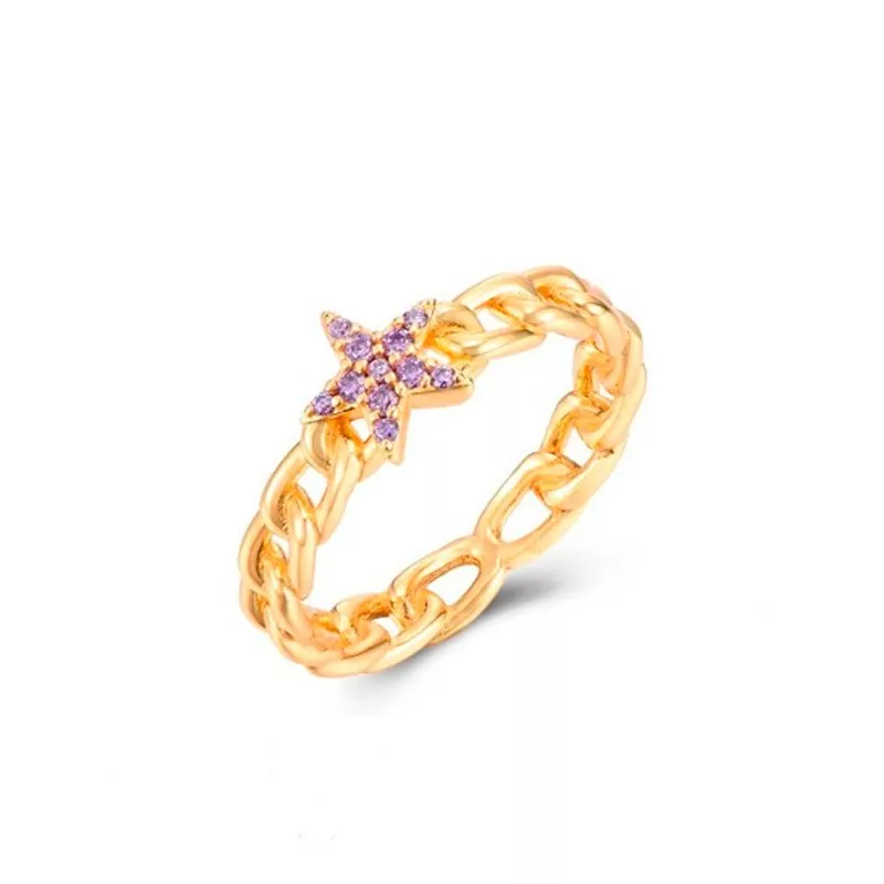 Anillo Links Star Amatista Oro