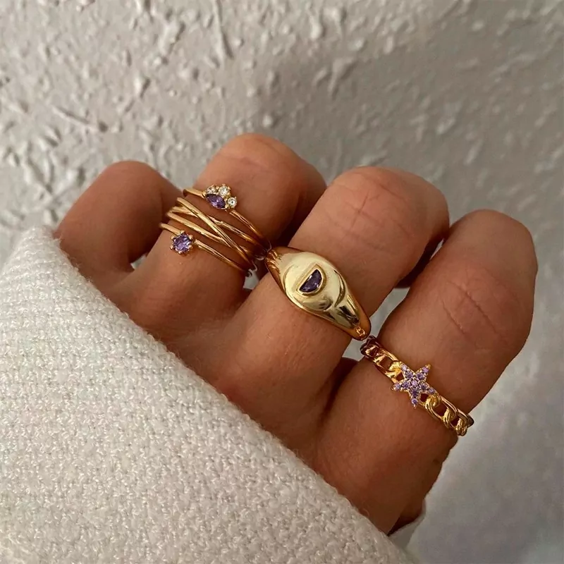 Anillo Links Star Amatista Oro 2