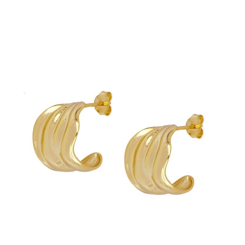 Leaf Gold Hoop Earring (PAIR)