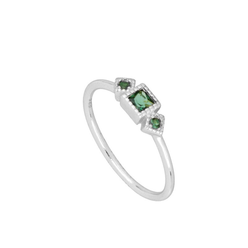 Anillo Bateau Emerald