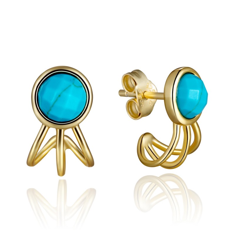 Turquoise Abigail Gold Earrings (Pair)