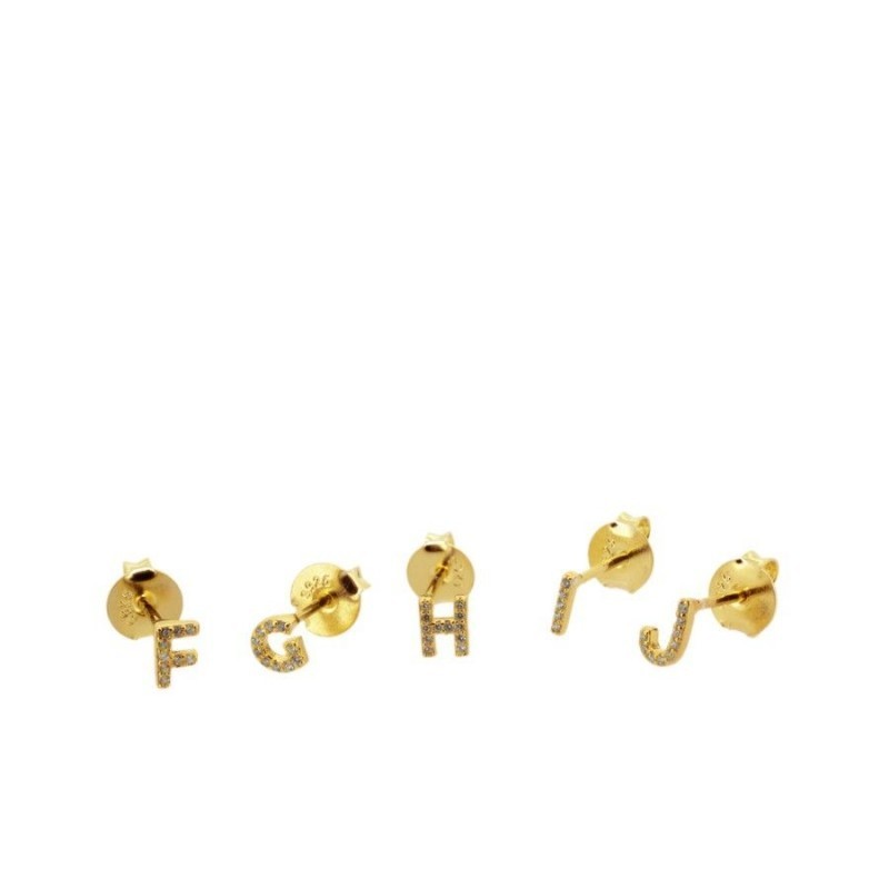 Zircons Letter Gold Earring