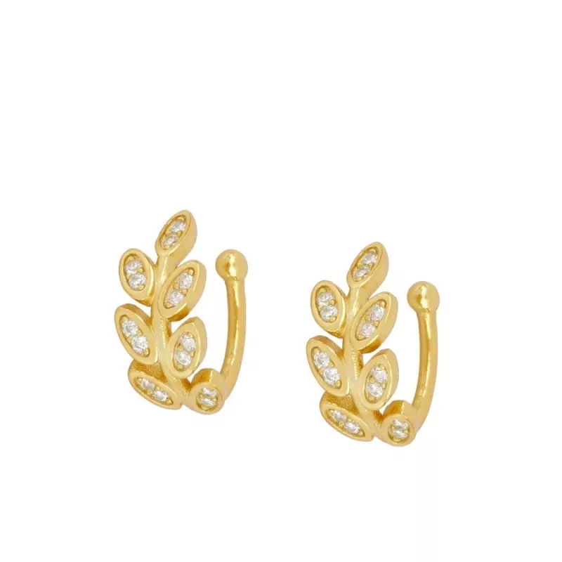 Ear Cuff Leafs Circonitas Oro