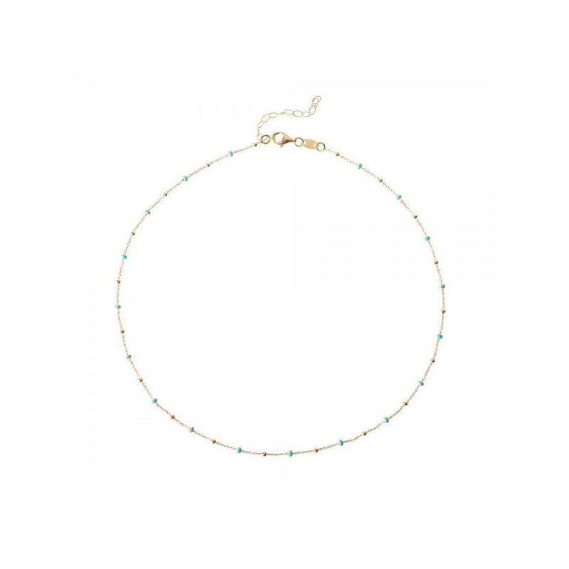 Turquoise Point Gold Necklace