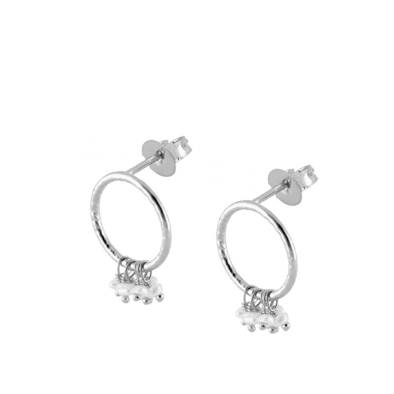 Mini Pearls Hoop Earring