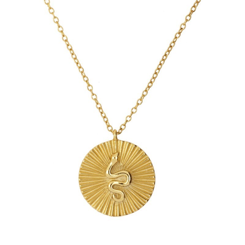 Medal Snake Gold  Necklace