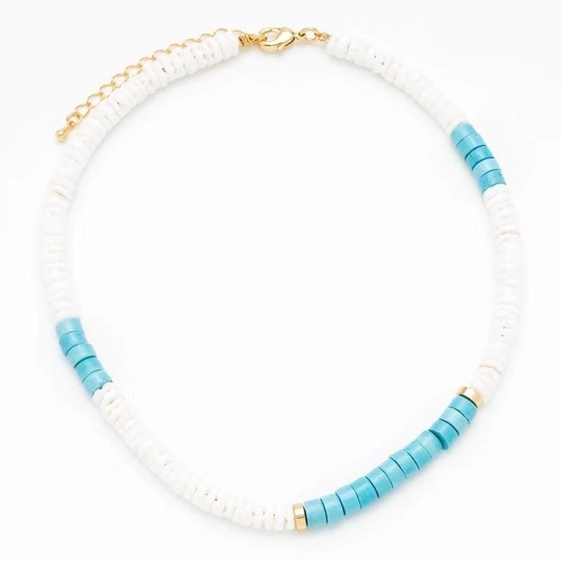White Turquoise Wood Necklace