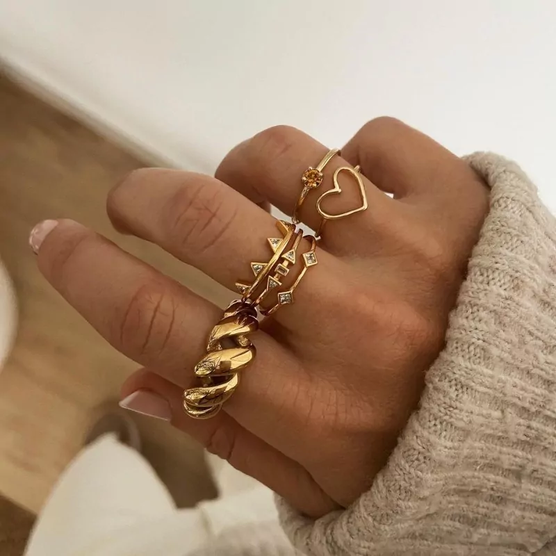 Anillo Dunya Champagne Oro 2