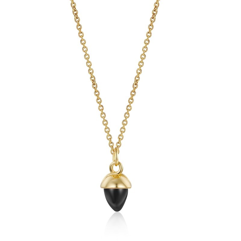 Black Bellota Gold Necklace