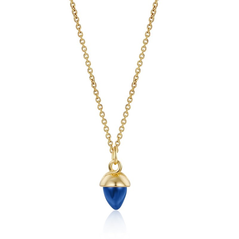 Blue Bellota Gold Necklace