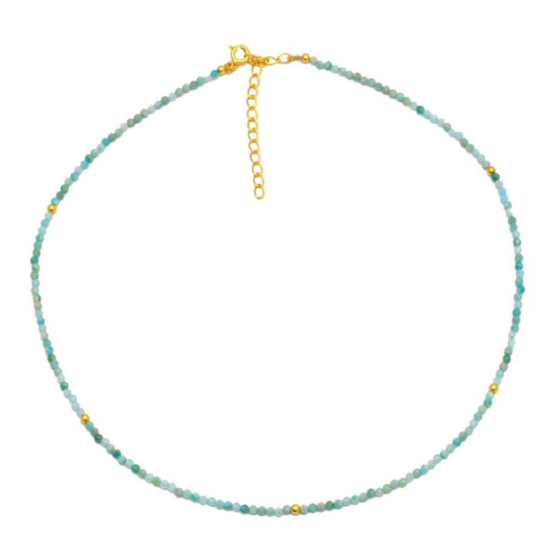 Amazonite Wave Gold Necklace