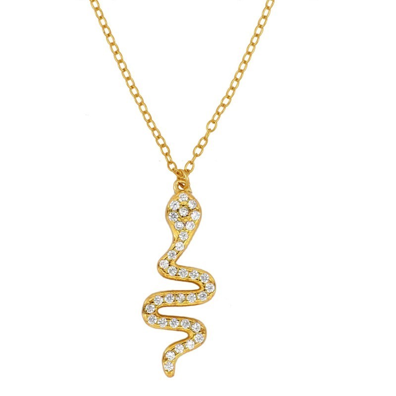Collar Serpiente Circonitas Oro