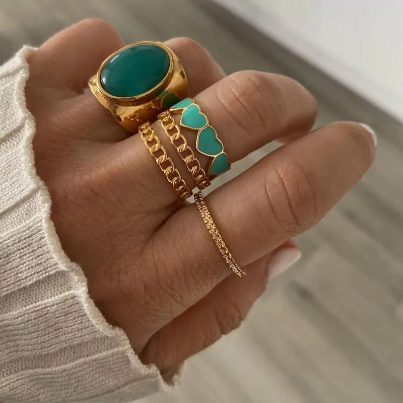 Anillo Sadie Calcedonia Oro 2