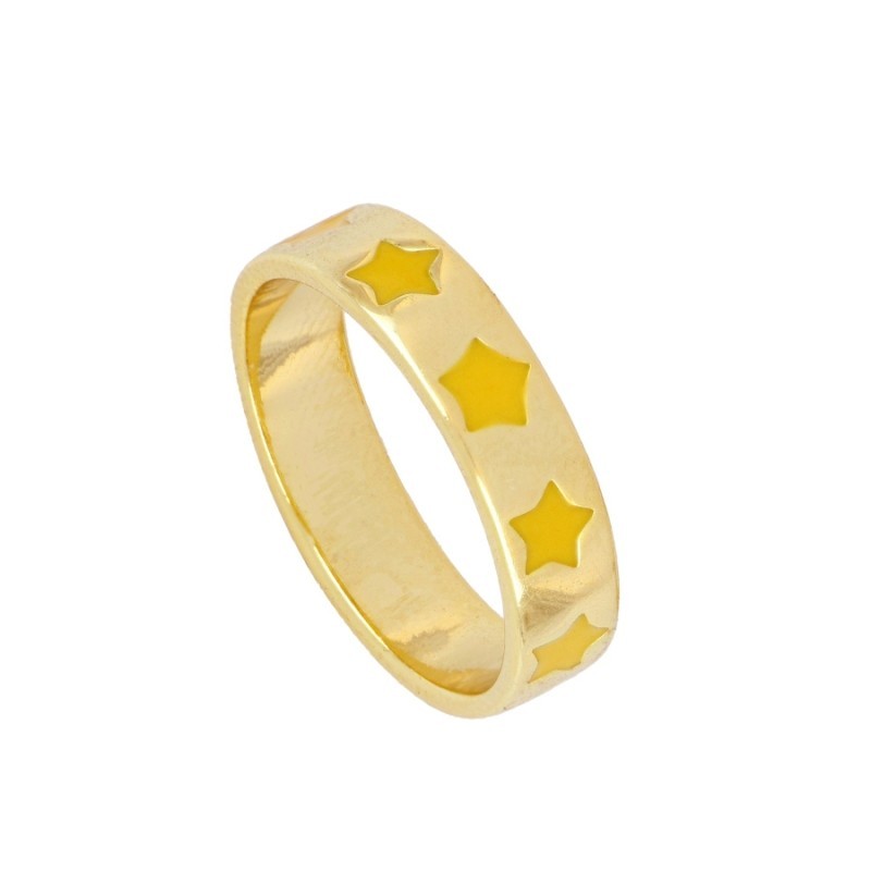 Anillo Spring Estrellas Amarillo Oro