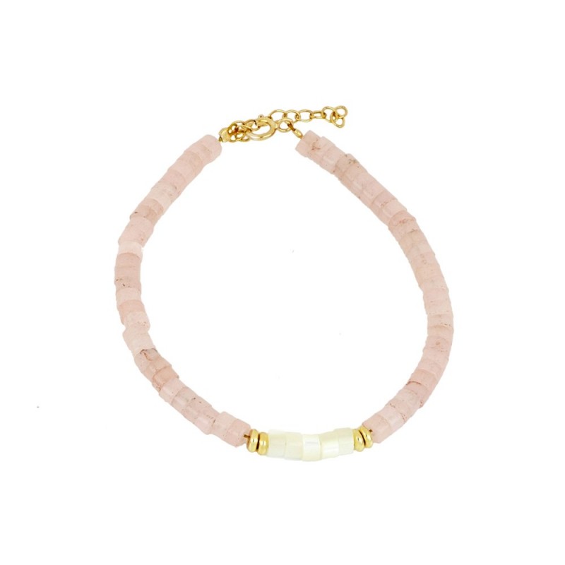 Pink Menorca Gold Bracelet